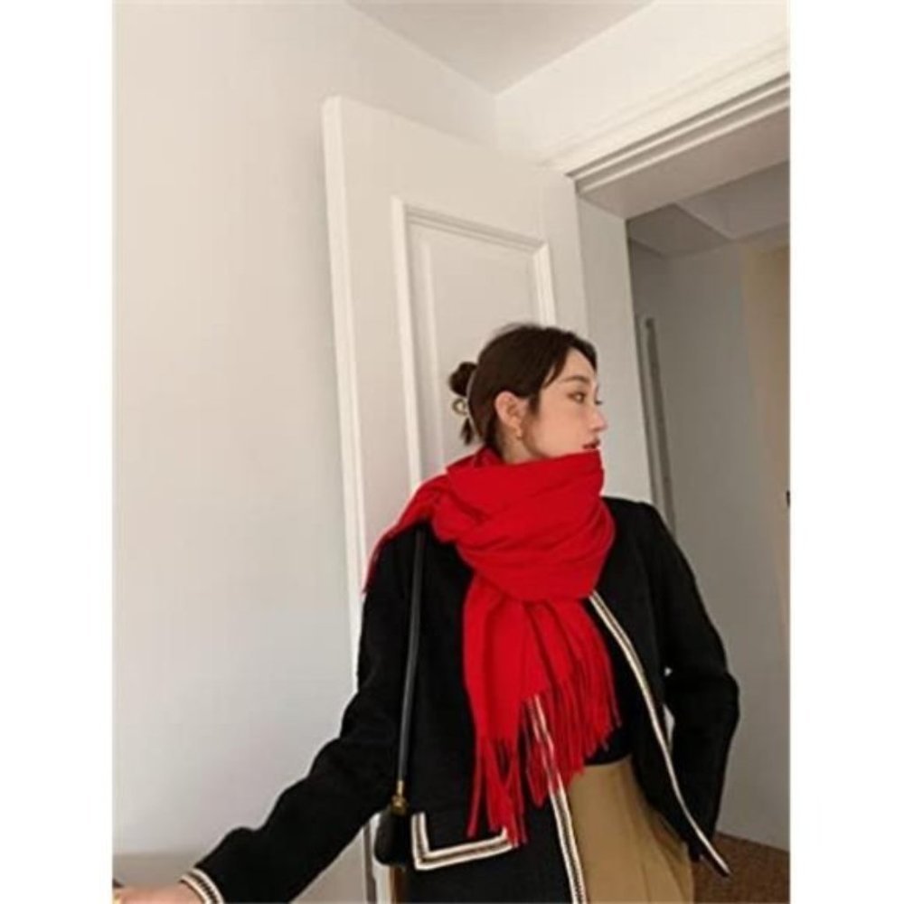 Extra Large Pashmina Shawls Wraps Red